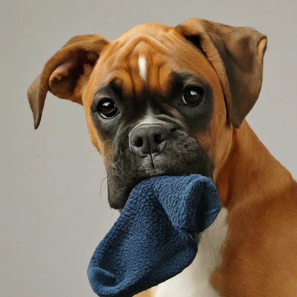 boxer stilling a sock